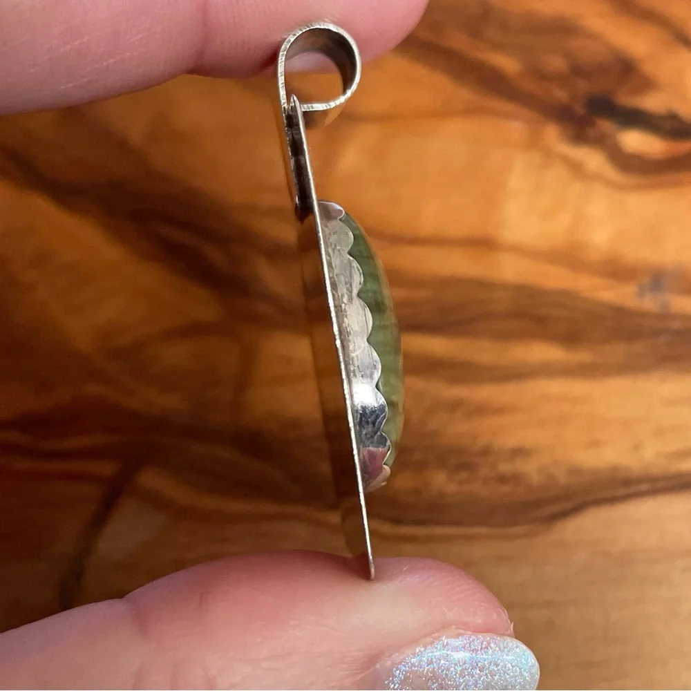 Artisan Sterling Silver Pendant with Imperial Jasper Stone